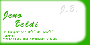 jeno beldi business card